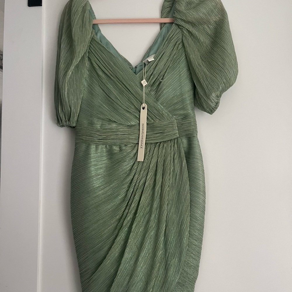 JONATHAN SIMKHAI
 Nina Plisse Lame Mini Dress- NEW